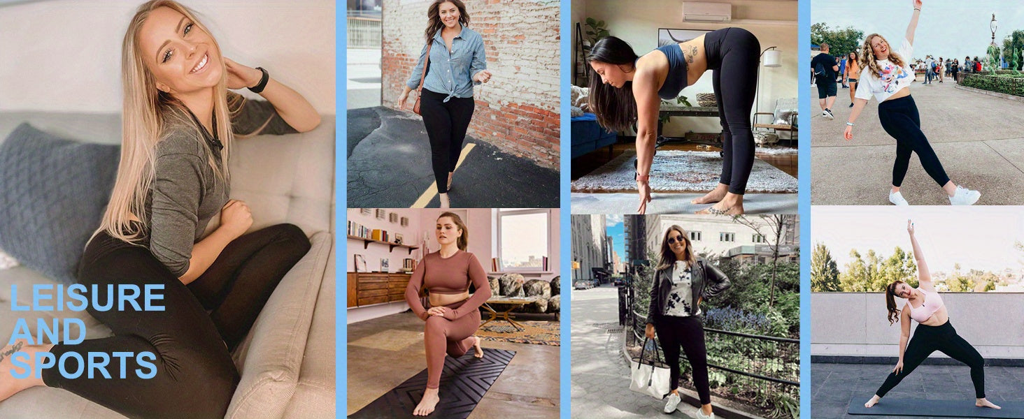 Legging Nữ Cạp Cao, Co Giãn 4X, Túi Tiện Ích, Đen Trơn