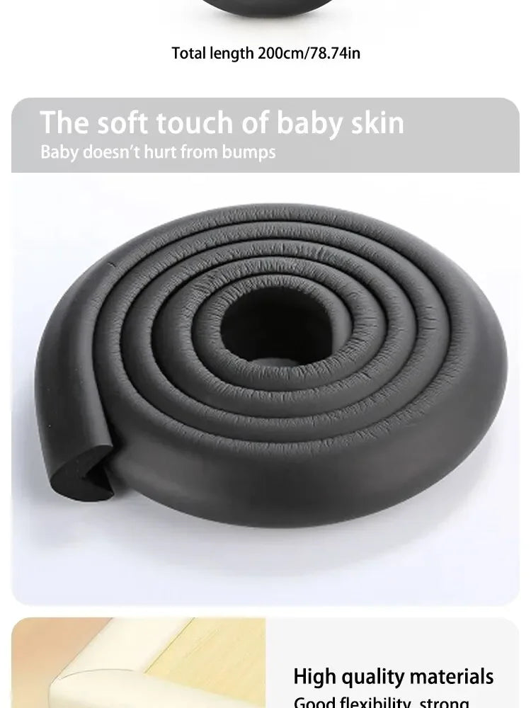 2M Child Bumper Strips Baby Safety Anti-collision Soft Table Edge L-shaped Protector Strip Safety Table Corner Protection Strips - Daisan Mart