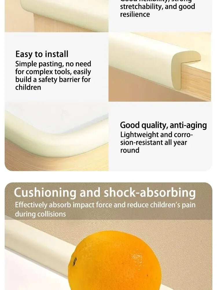 2M Child Bumper Strips Baby Safety Anti-collision Soft Table Edge L-shaped Protector Strip Safety Table Corner Protection Strips - Daisan Mart