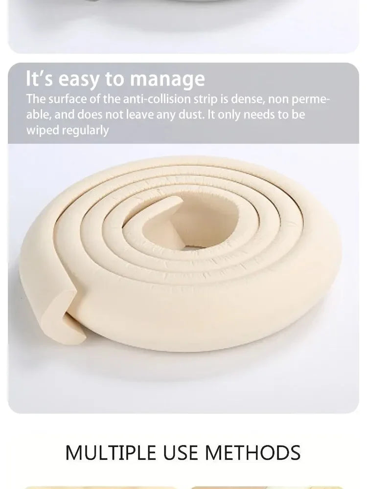2M Child Bumper Strips Baby Safety Anti-collision Soft Table Edge L-shaped Protector Strip Safety Table Corner Protection Strips - Daisan Mart