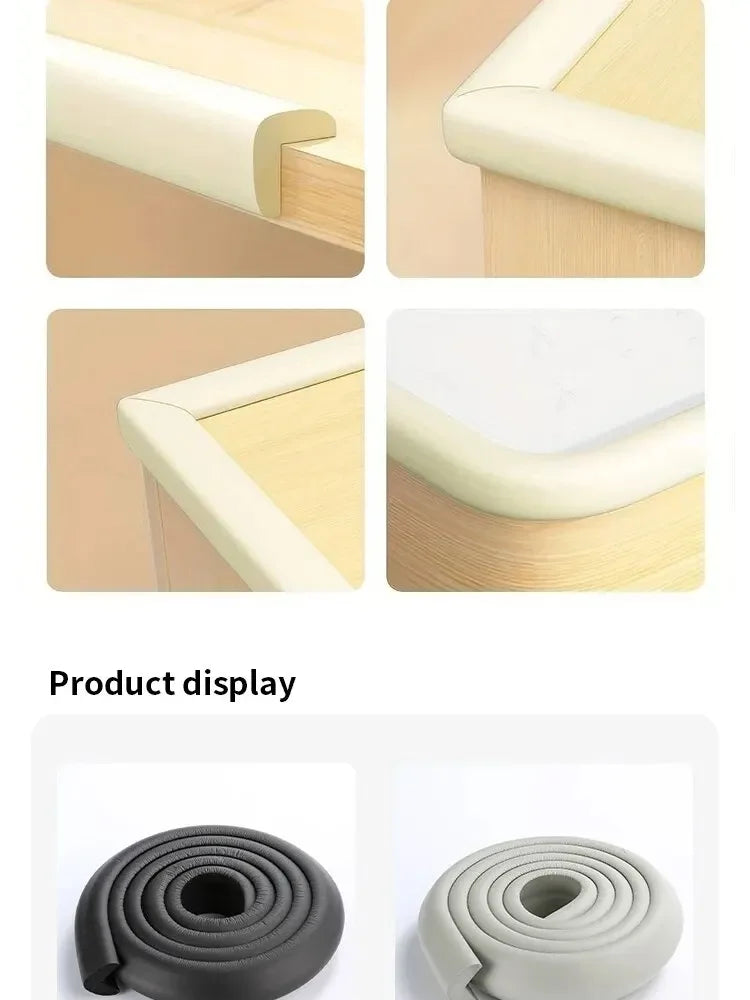 2M Child Bumper Strips Baby Safety Anti-collision Soft Table Edge L-shaped Protector Strip Safety Table Corner Protection Strips - Daisan Mart