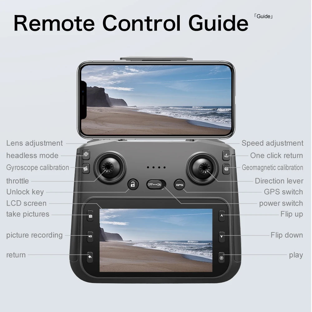 2025 S-X1 Mini Drone with Large Screen 3-Axis Gimbal Anti-Shake 5G GPS HD EIS Cameras Brushless Aerial Drone RC Quadcopters Toys - Daisan Mart