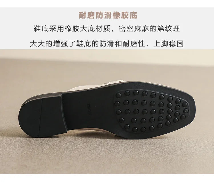 Dép Mules Nữ Thời Trang - Mũi Vuông Xích Trắng Đen