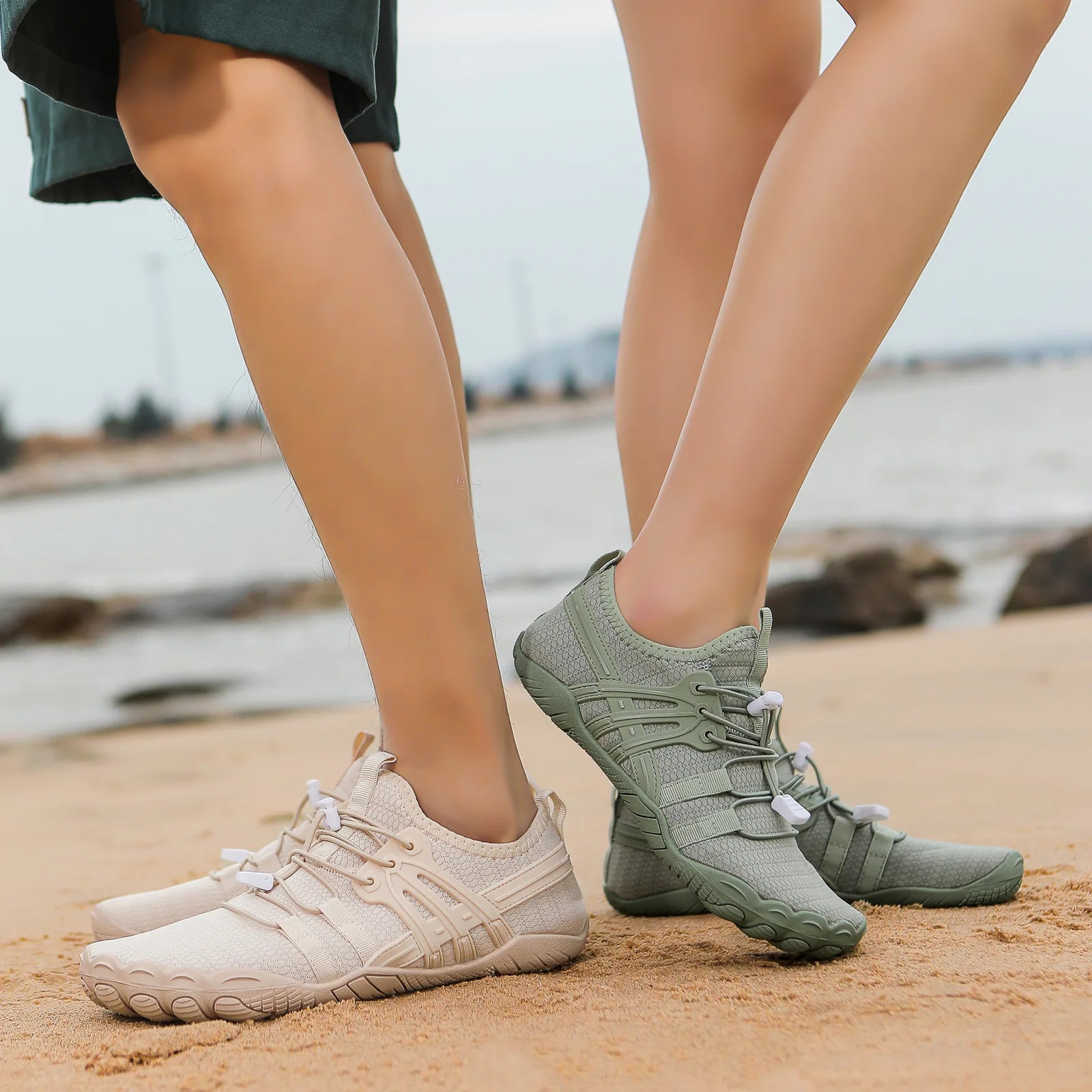 Giày Bơi Lội Trẻ Em Nữ 5 Ngón Lưới Thoáng Sắc Màu