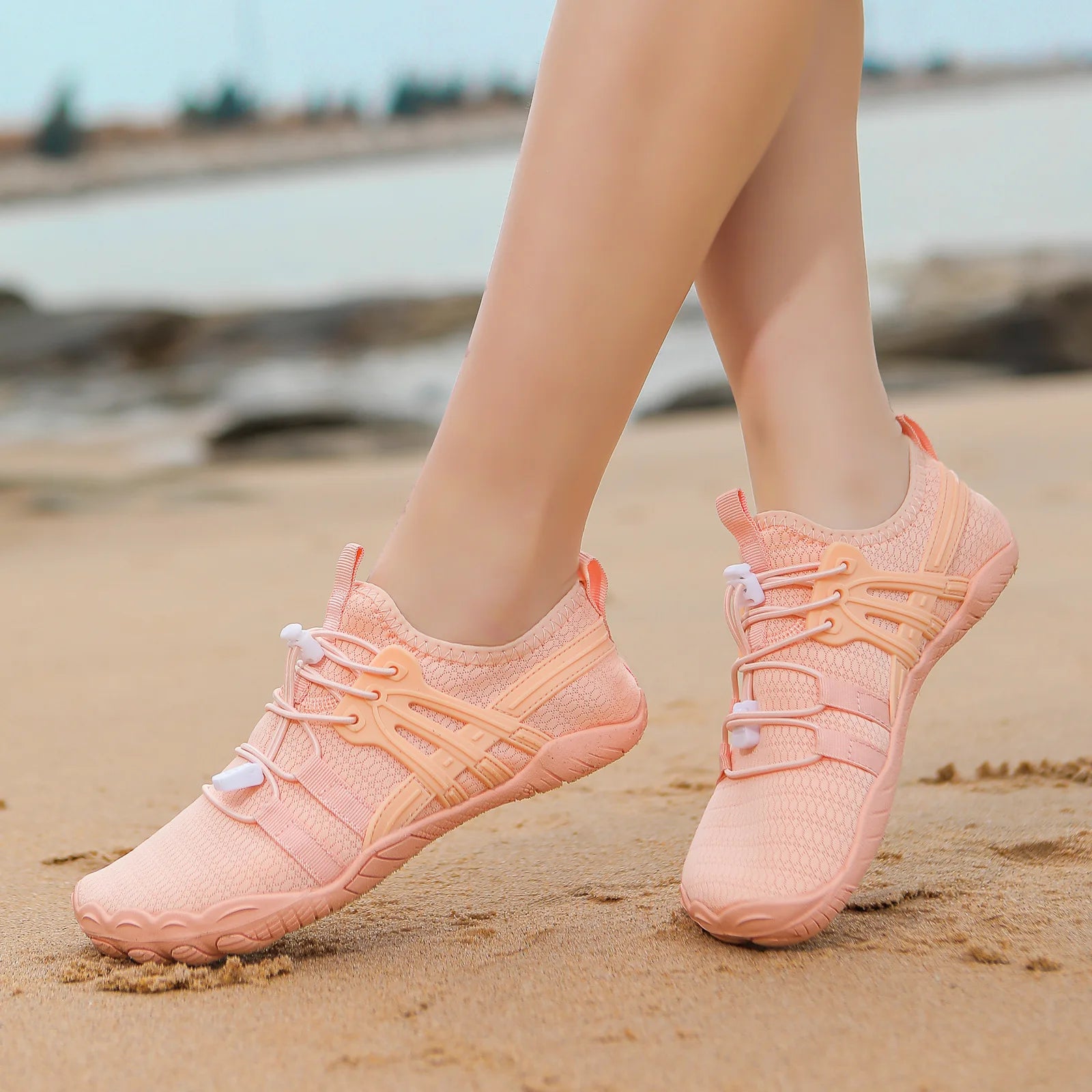 Giày Bơi Lội Trẻ Em Nữ 5 Ngón Lưới Thoáng Sắc Màu