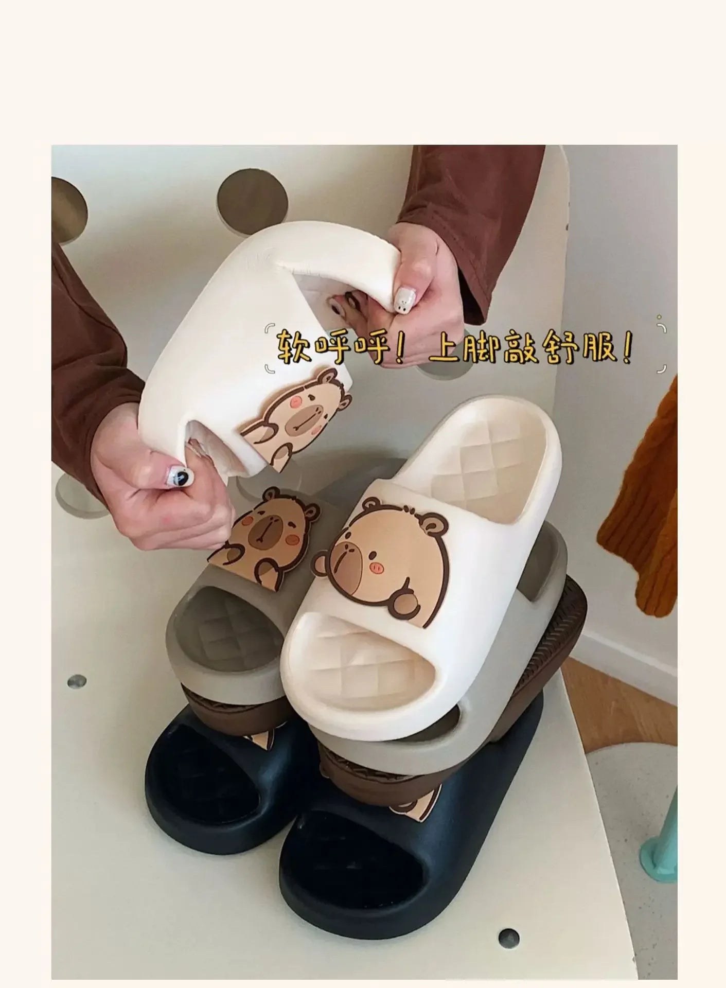 Dép Nữ Kapibara Mây Dễ Thương Đi Biển Nhà êm - Daisan Mart
