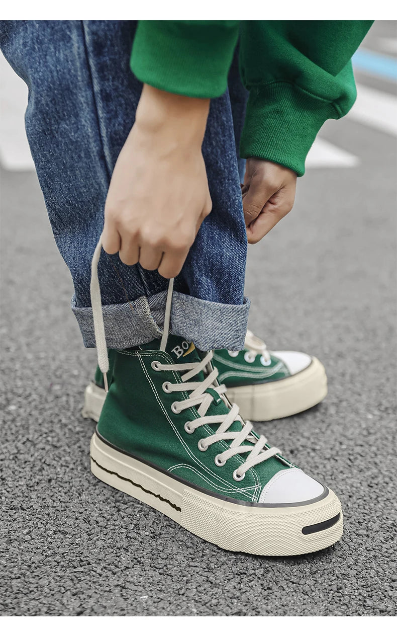 Giày Sneaker Nam Cổ Cao Phong Cách Đường Phố Xanh - Daisan Mart