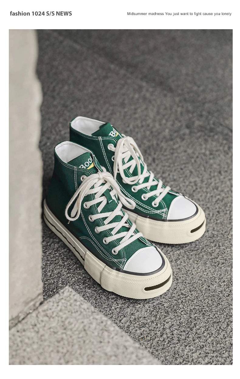 Giày Sneaker Nam Cổ Cao Phong Cách Đường Phố Xanh - Daisan Mart