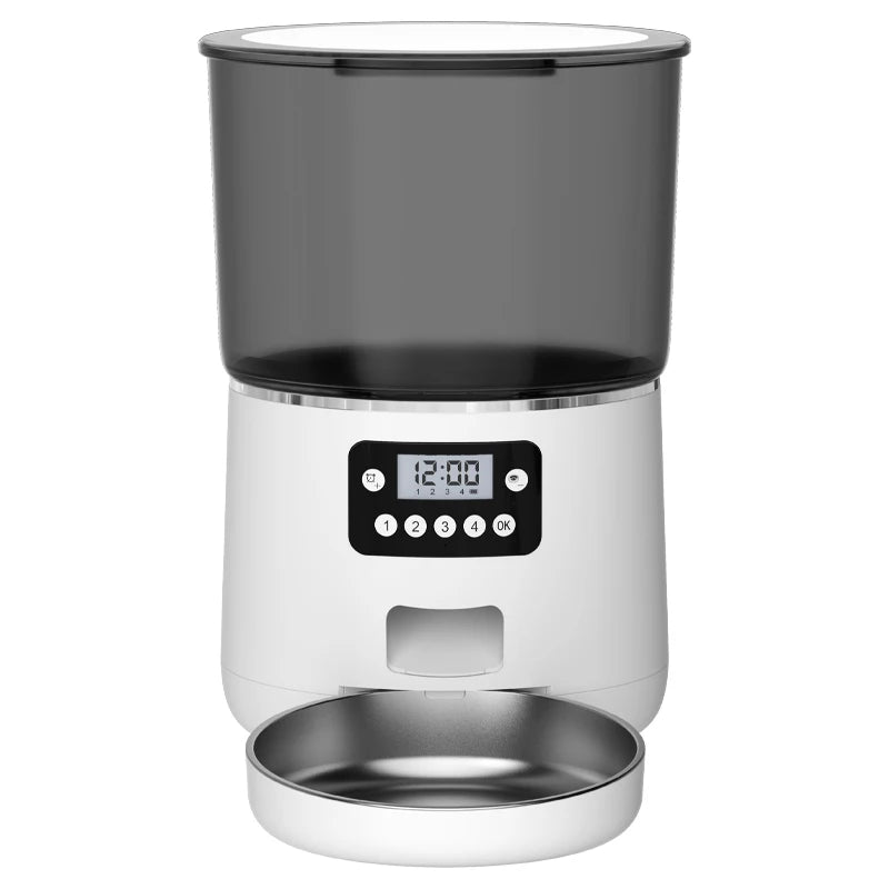 4公升自動寵物餵食器，附定時器，防潮食品級ABS材質，防蟲乾燥盒+貓狗雙電源