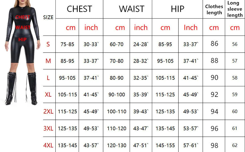 Women Metallic Back Zipp Faux Leather Bodysuits Short Romper Jumpsuit Leotard T-Shirts Body Shapers Stretch BlouseLady Shapewear - Daisan Mart