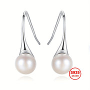 925 Silver Natural Freshwater Freshwater Pearls Drop Earrings for Women