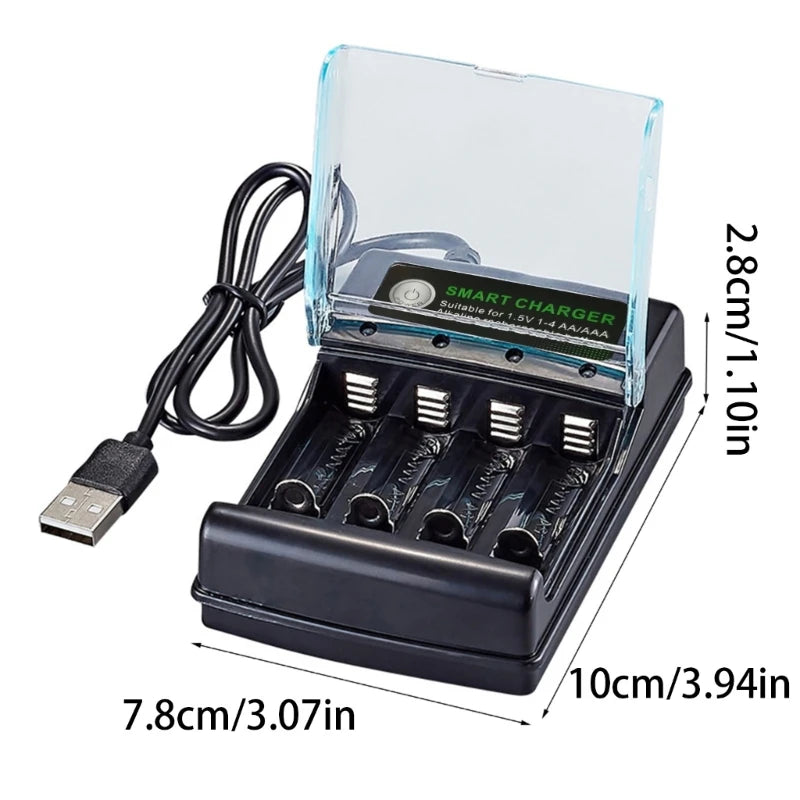 Alkaline Battery Charger 1.5V 4 Slots Digital Charging Circuit for Multiple Reusability and Friendly Electronics Power - Daisan Mart