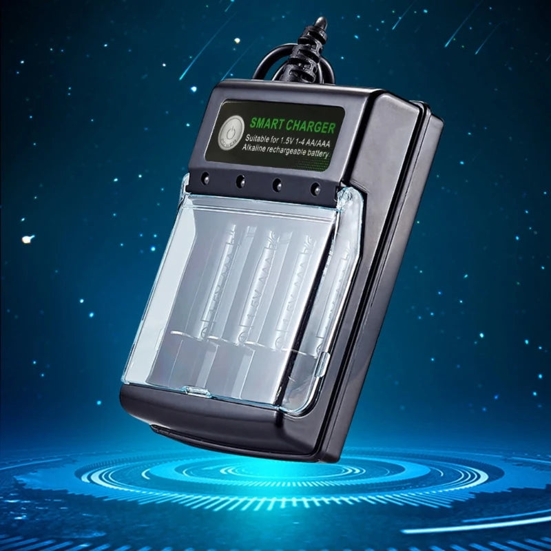 Alkaline Battery Charger 1.5V 4 Slots Digital Charging Circuit for Multiple Reusability and Friendly Electronics Power - Daisan Mart
