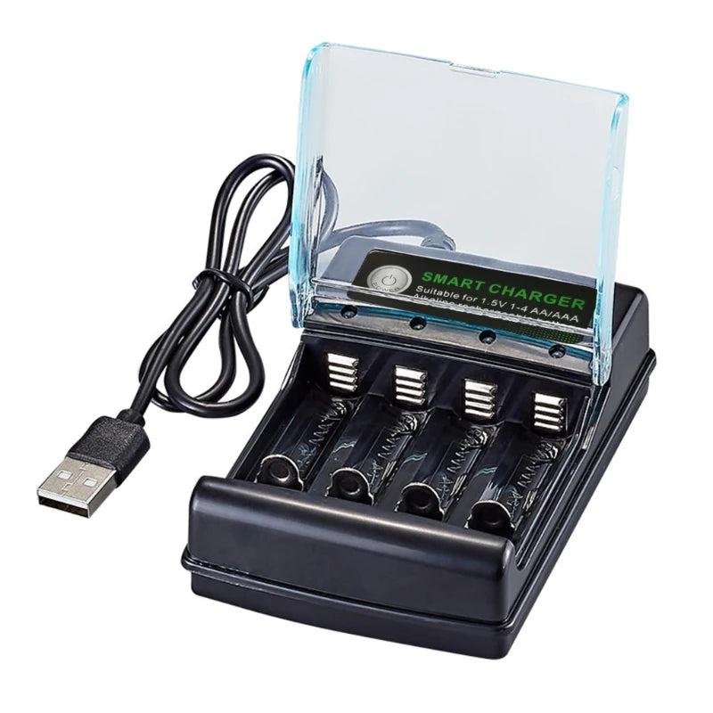 Alkaline Battery Charger 1.5V 4 Slots Digital Charging Circuit for Multiple Reusability and Friendly Electronics Power - Daisan Mart