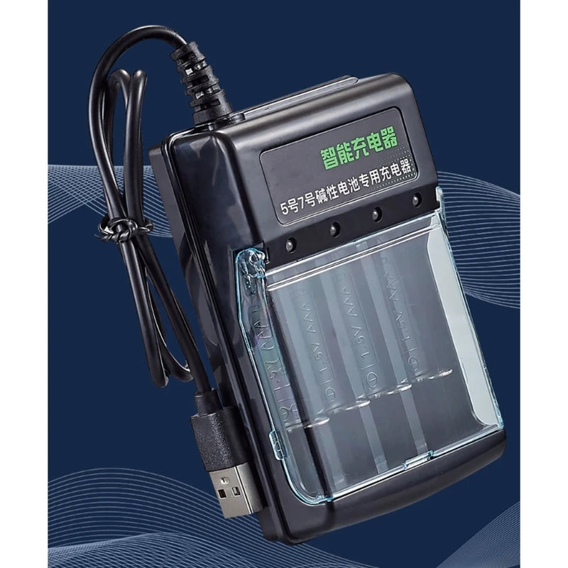 Alkaline Battery Charger 1.5V 4 Slots Digital Charging Circuit for Multiple Reusability and Friendly Electronics Power - Daisan Mart