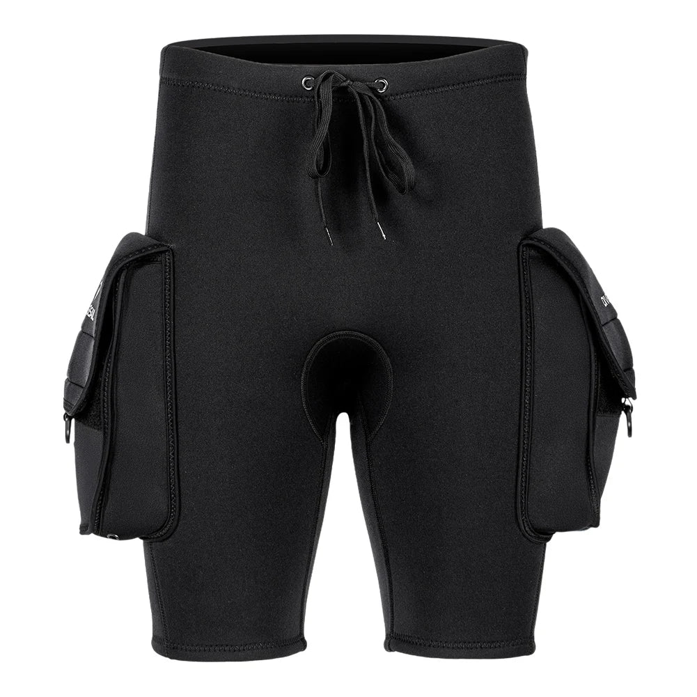 3mm Neoprene Wetsuit Tech Shorts with Pockets Unisex Surfing Trunks Keep Warm D-Ring Buckle for Diving Equipment Accessories