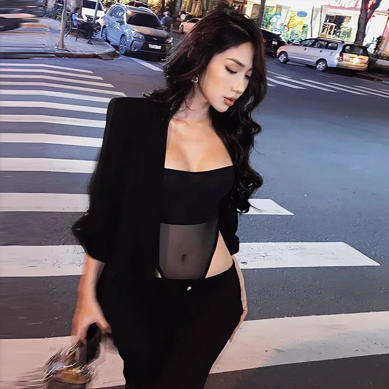 Bodysuit Streetwear Quyến Rũ - Sát Nách & Phối Lưới - Daisan Mart