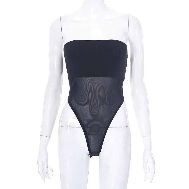 Bodysuit Streetwear Quyến Rũ - Sát Nách & Phối Lưới - Daisan Mart