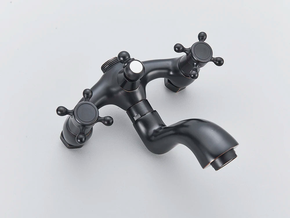 電話造型金色瀑布式浴缸龍頭浴室黃銅浴缸龍頭瀑布旋轉出水嘴冷熱水淋浴龍頭套裝