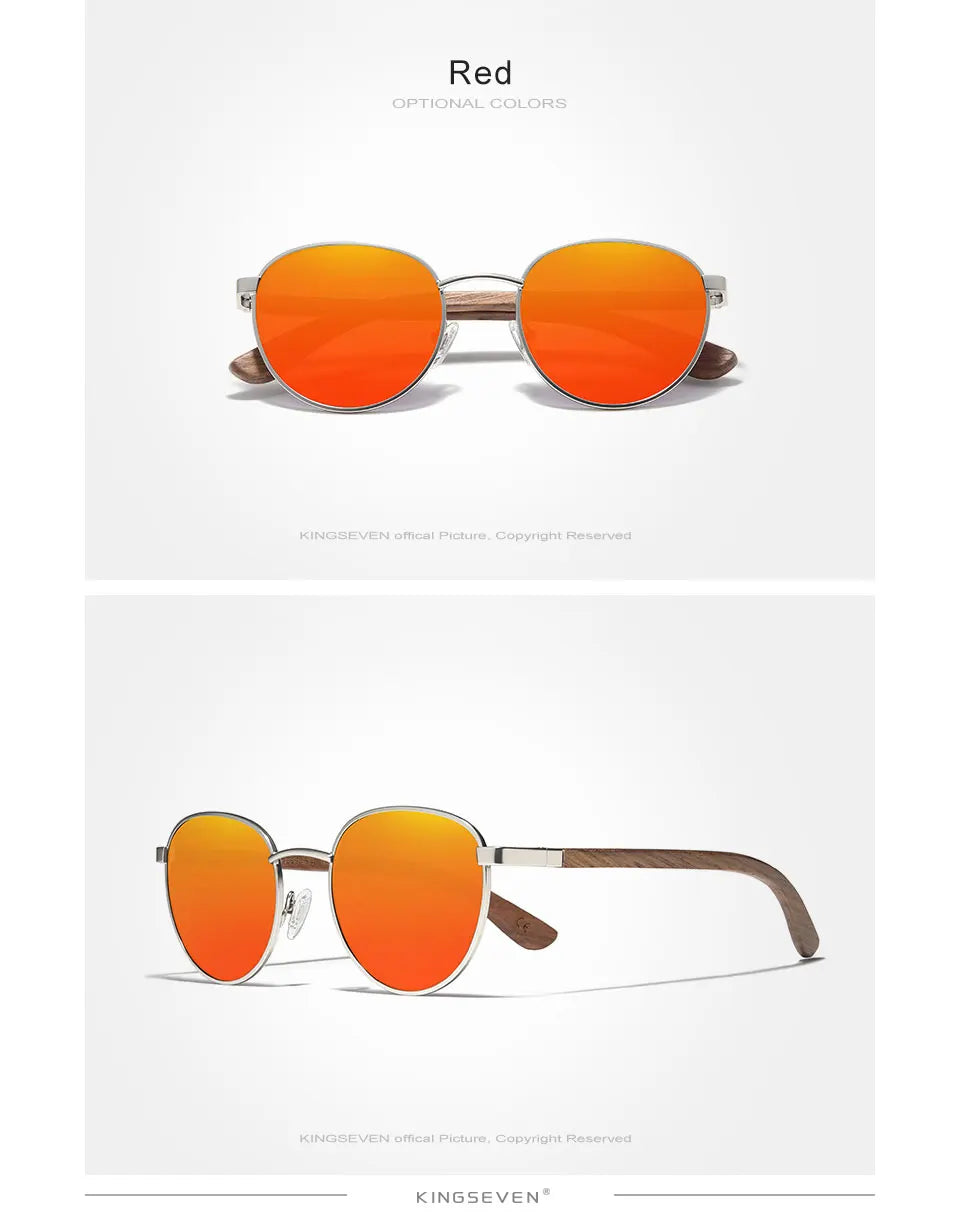 KINGSEVEN UV400 偏光木質太陽眼鏡，男女款