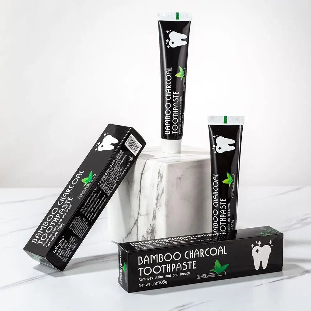 Natural Bamboo Charcoal Mint Flavor Toothpaste Deep Clean Dispel Smoke Stains Whitening The Black Toothpaste Oral Health Care - Daisan Mart
