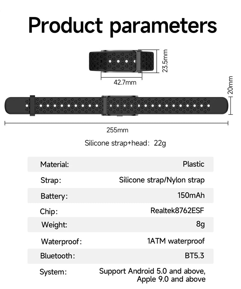 Multi-function waterproof smart watch with heart rate monitor