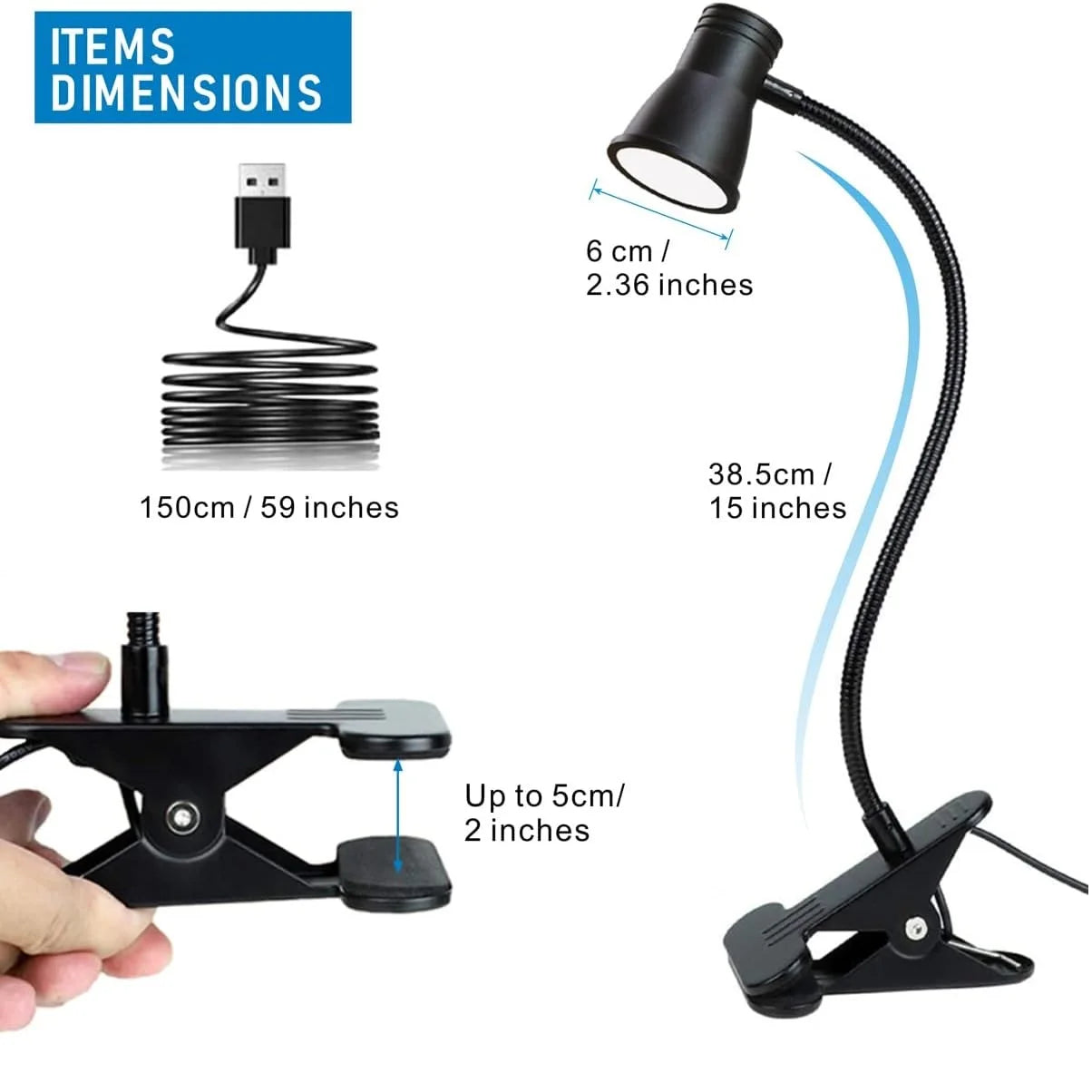Đèn Kẹp Bàn LED Đọc Sách Điều Chỉnh Độ Sáng - Daisan Mart
