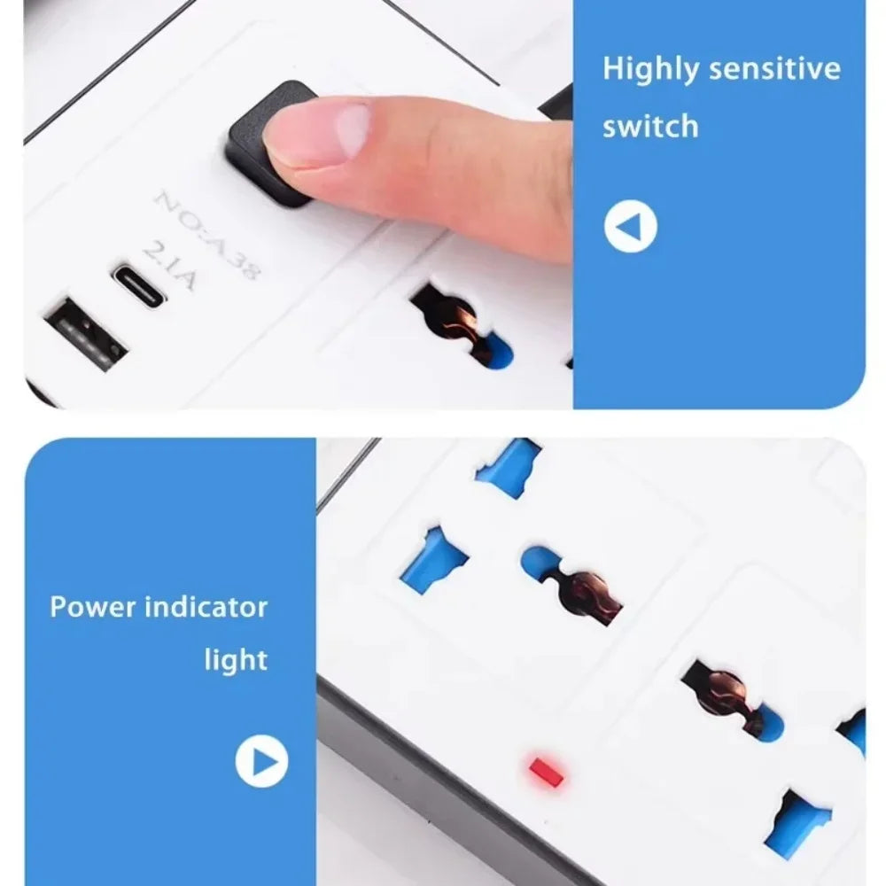 Ổ Cắm Đa Năng 3 Chân 1.8m Có Cổng USB Sạc Nhanh