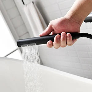 FLG Brass Mounted Freestanding Bath Shower Mixer Floor Stand Tub Filler Shower Mixer Bathtub Free Standing Faucet - Daisan Mart