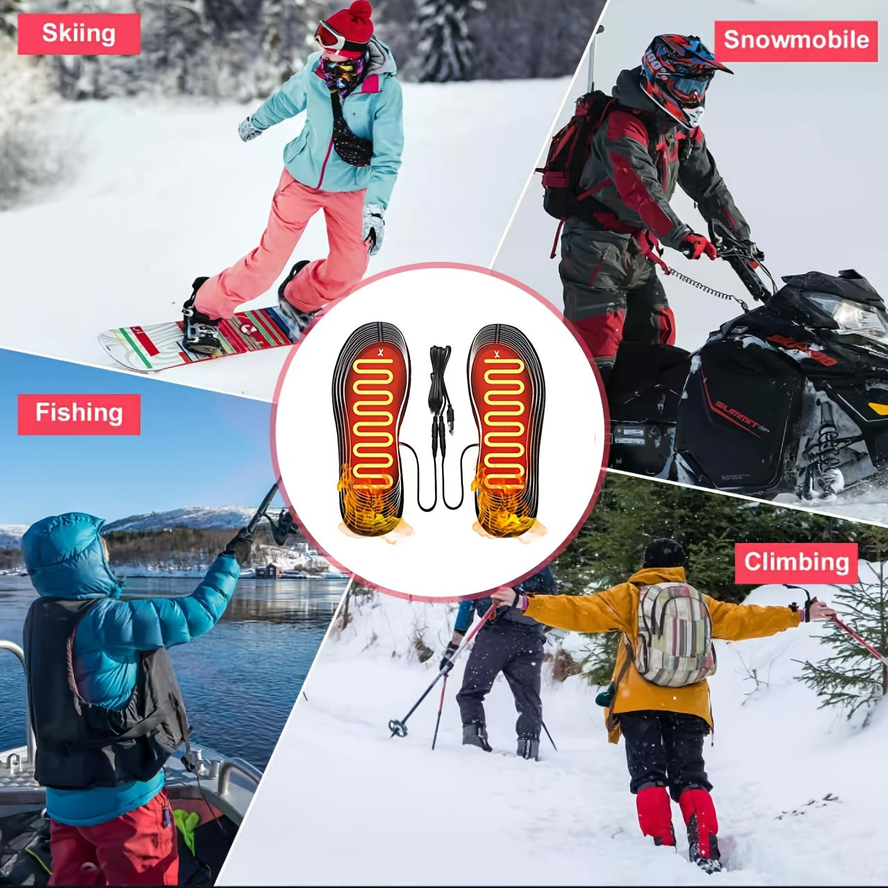 USB Electric Warm Insole - Keep Feet Warm in Winter Outdoors