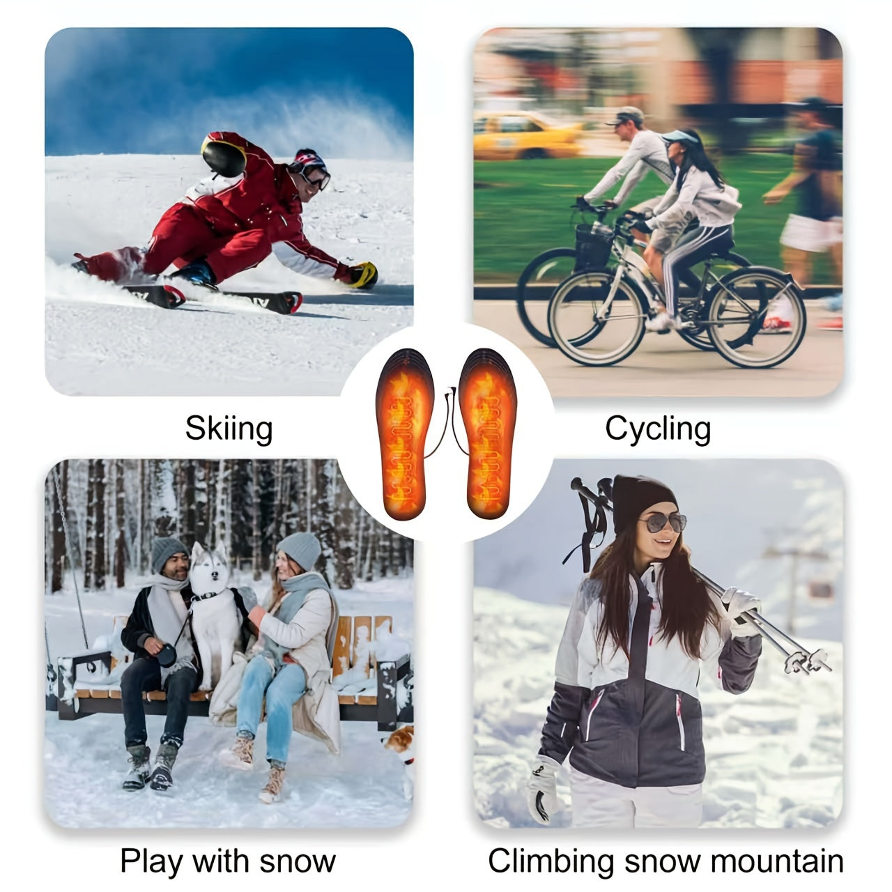 USB Electric Warm Insole - Keep Feet Warm in Winter Outdoors