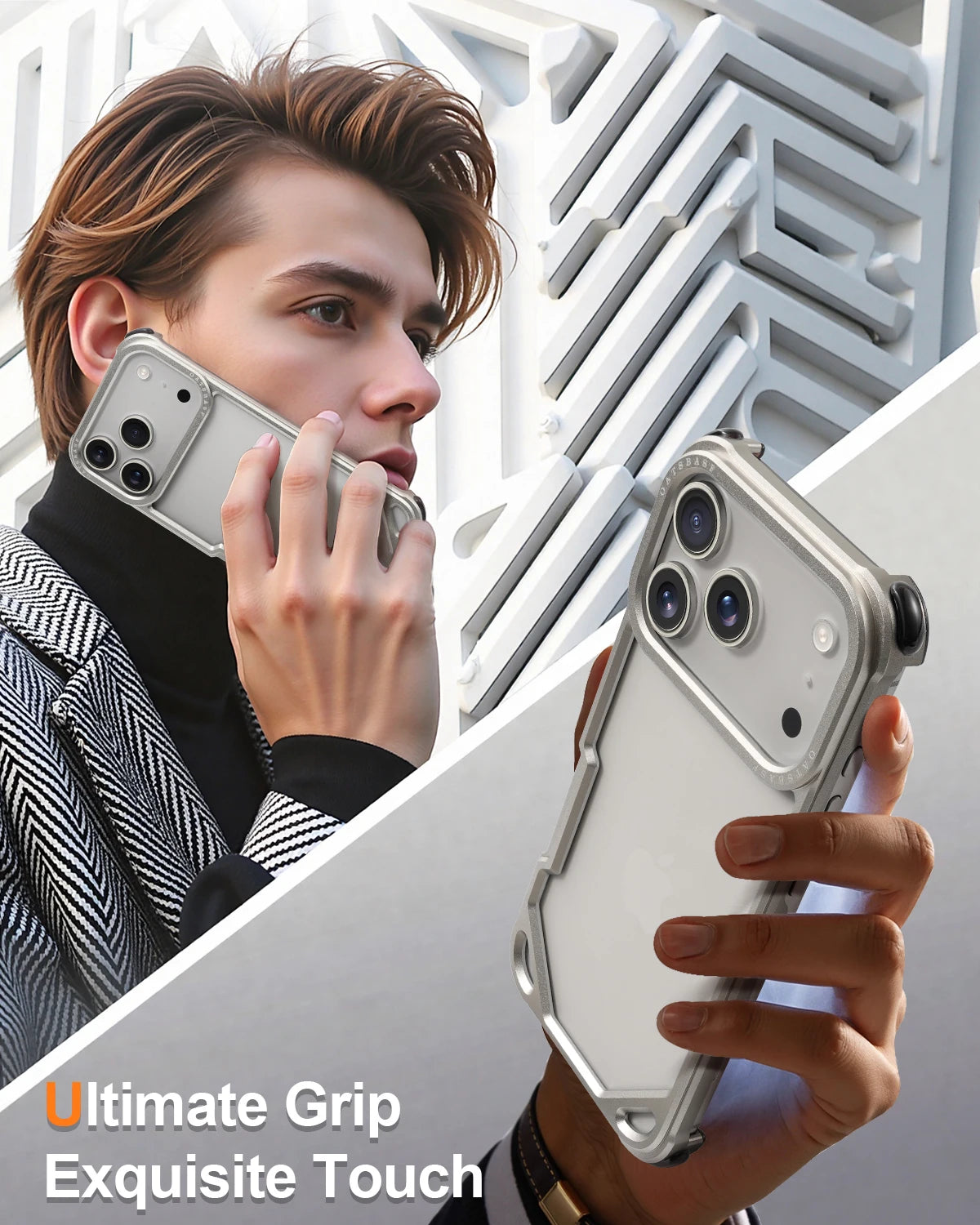 Oatsbasf Metal Phone Case for iPhone 17 Pro/Pro Max/17 Air Case Minimalist Wireless Charging Ultra-thin Bumper Protecitve Case - Daisan Mart