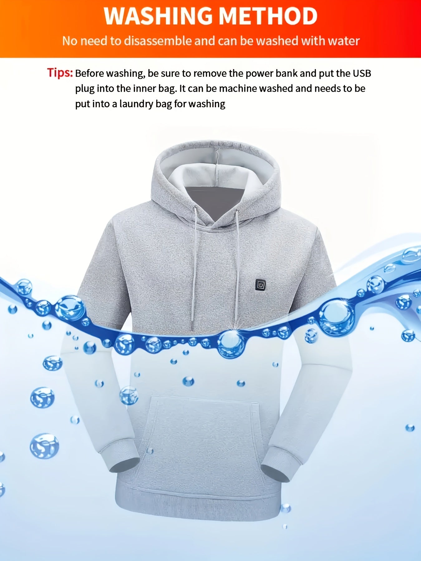 7-Zone USB Heated Jacket, 3 Heat Modes, Kangaroo Bag
