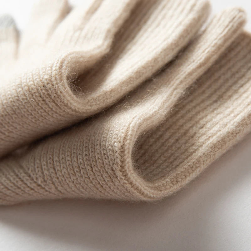 Găng Tay Nữ Len Cashmere Mềm Ấm, Cảm Ứng Mùa Đông - Daisan Mart