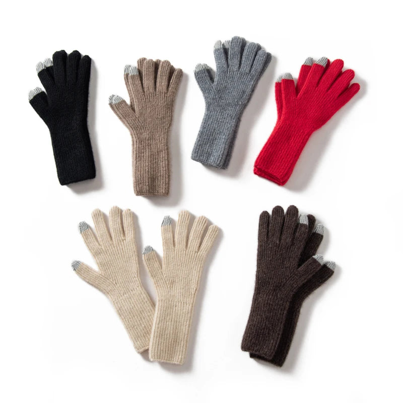 Găng Tay Nữ Len Cashmere Mềm Ấm, Cảm Ứng Mùa Đông - Daisan Mart