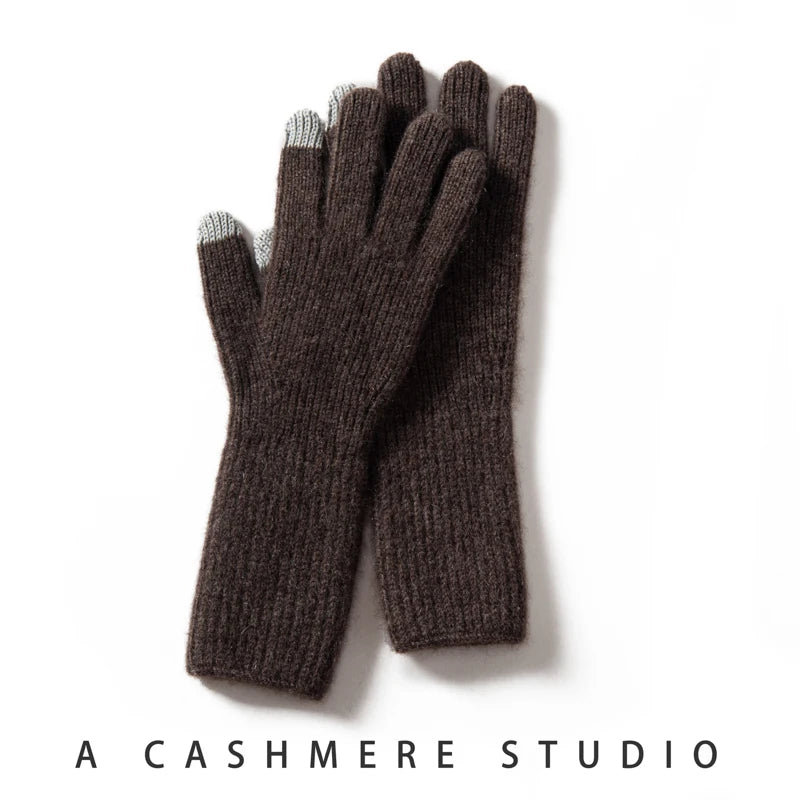 Găng Tay Nữ Len Cashmere Mềm Ấm, Cảm Ứng Mùa Đông - Daisan Mart