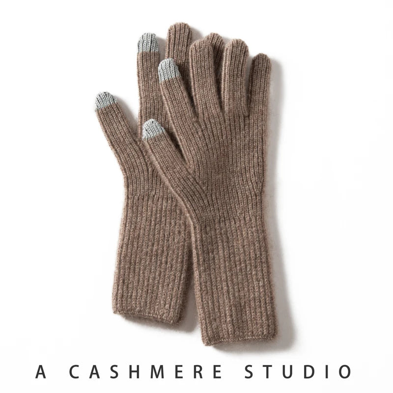 Găng Tay Nữ Len Cashmere Mềm Ấm, Cảm Ứng Mùa Đông - Daisan Mart