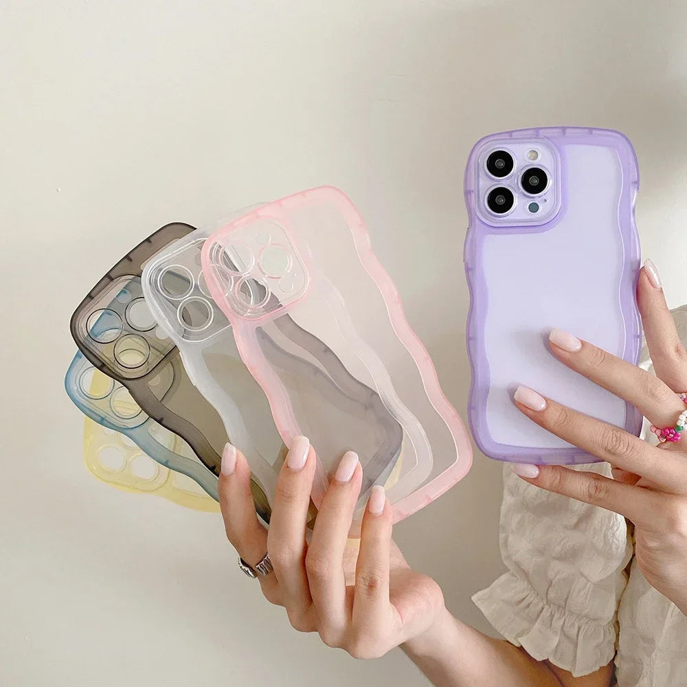 Ốp Lưng Trong Suốt Gợn Sóng Dễ Thương Cho iPhone - Daisan Mart
