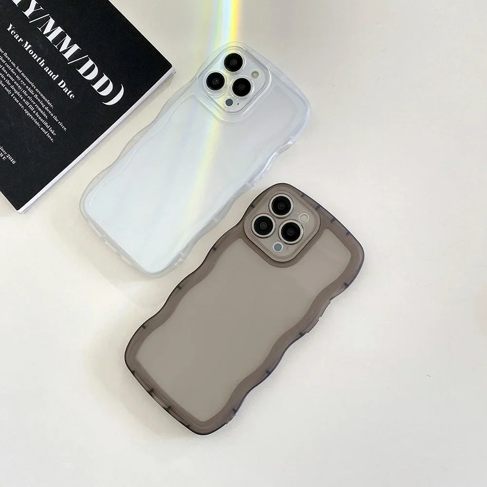 Ốp Lưng Trong Suốt Gợn Sóng Dễ Thương Cho iPhone - Daisan Mart