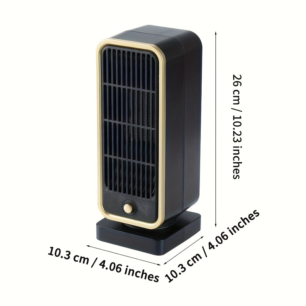 Quiet 500W Ceramic Electric Space Heater, Square Shape, 110-130V US Plug, No Energy Efficiency Rating, Tip-over Protection, Portable Heating Equipment for Bedroom, Living Room, Office - Daisan Mart