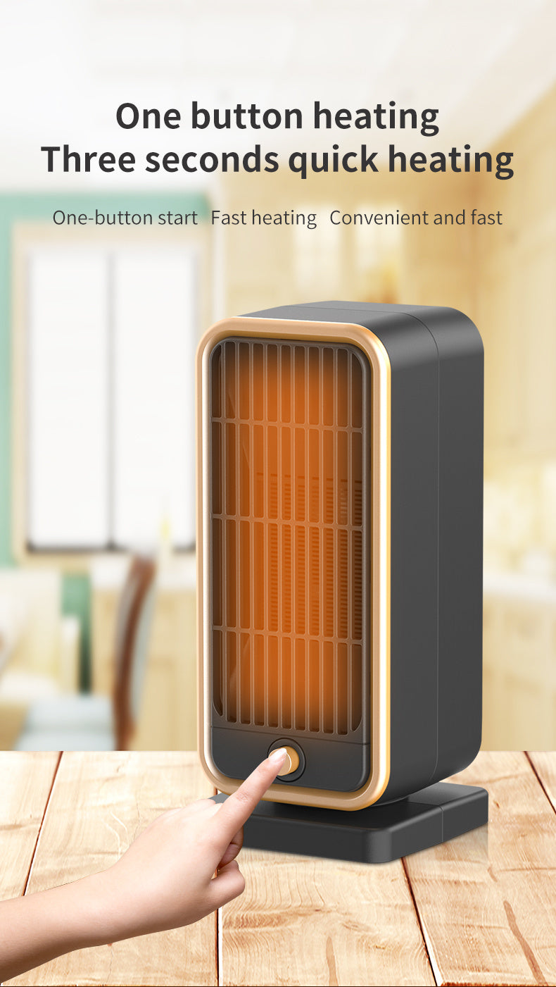 Quiet 500W Ceramic Electric Space Heater, Square Shape, 110-130V US Plug, No Energy Efficiency Rating, Tip-over Protection, Portable Heating Equipment for Bedroom, Living Room, Office - Daisan Mart