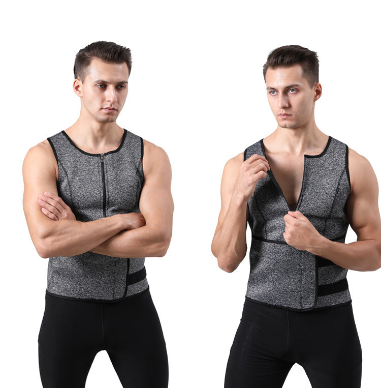 Áo GYM Nam Đai Nịt Bụng Co Giãn, Có Khóa Kéo & Đai - Daisan Mart