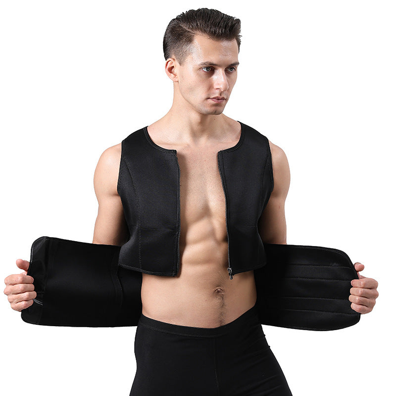 Áo GYM Nam Đai Nịt Bụng Co Giãn, Có Khóa Kéo & Đai - Daisan Mart