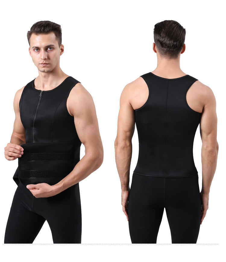 Áo GYM Nam Đai Nịt Bụng Co Giãn, Có Khóa Kéo & Đai - Daisan Mart
