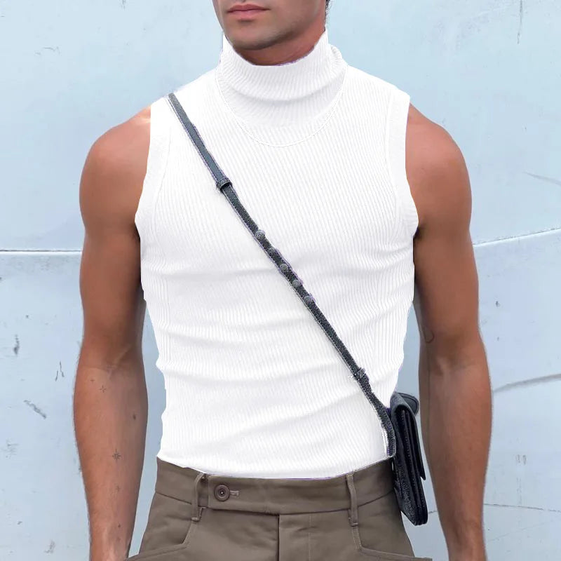 Áo Tank Nam Đen Cổ Lọ Thể Thao Phong Cách Streetwear - Daisan Mart