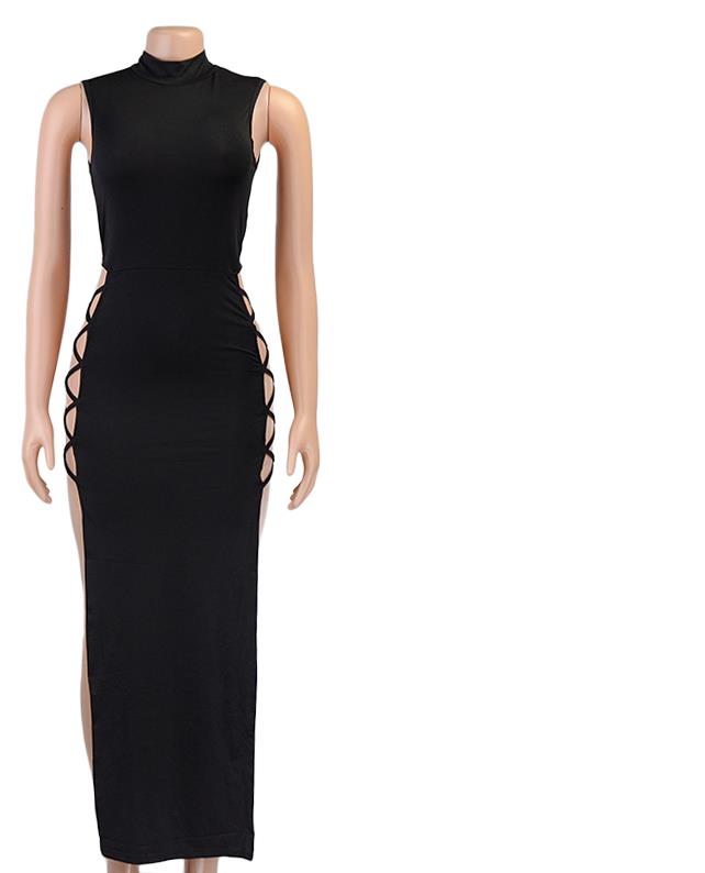 Đầm Dài Xẻ Tà Gợi Cảm, Cổ Cao Không Tay, Sexy - Daisan Mart