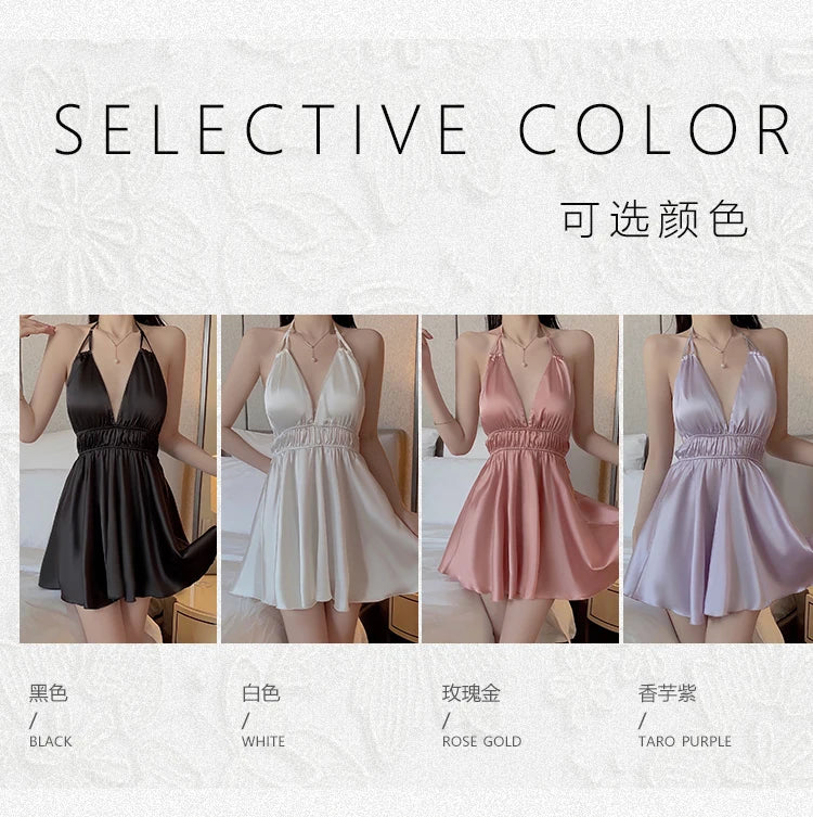 Đầm Ngủ Quyến Rũ Plus Size Cổ Yếm Đệm Ngực Lưới - Daisan Mart