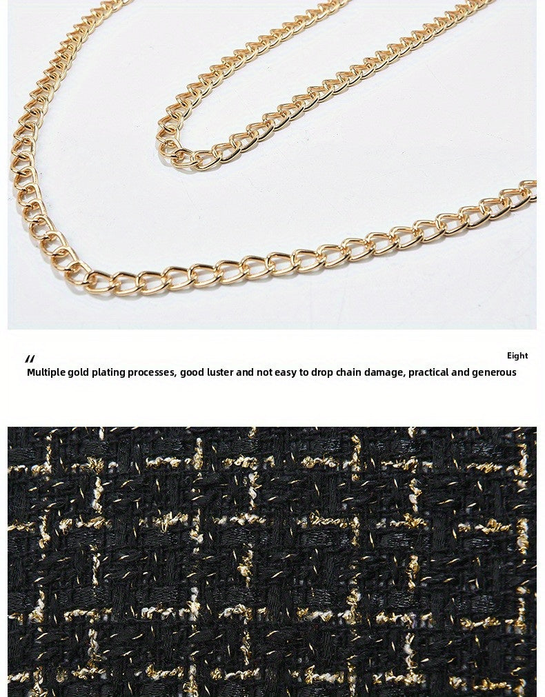 Túi Xách Nữ Dây Xích Thanh Lịch Phong Cách Tweed