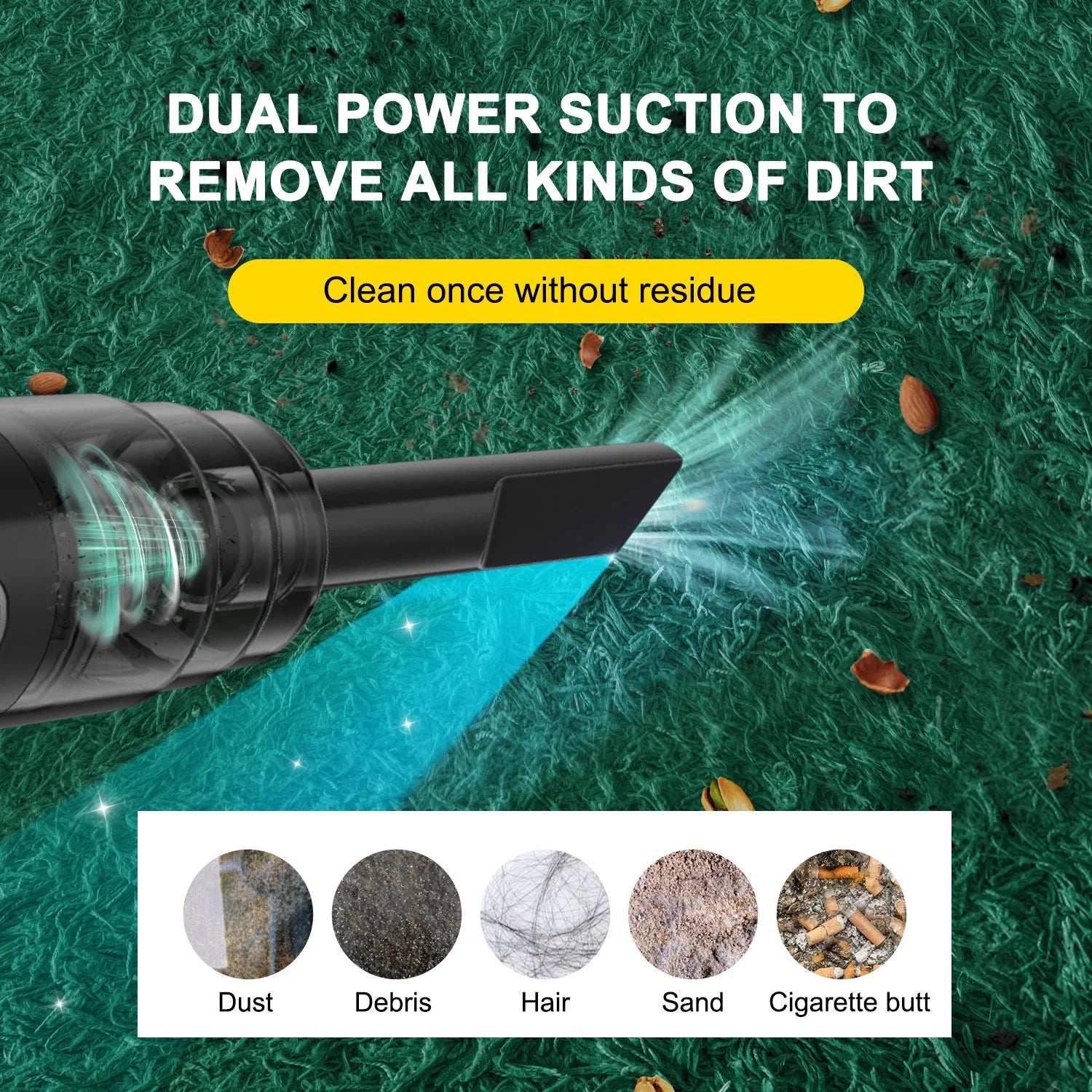 ABS Car Vacuum Cleaner Portable Powerful Wireless Vacuum Cleaner Home Carpet Cleaner Home Appliance Mini Cleaning Machine - Daisan Mart