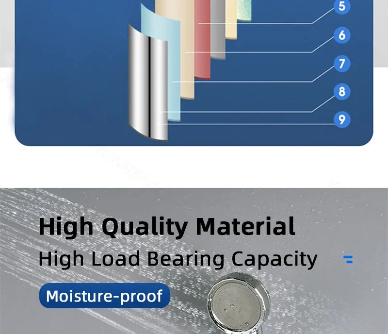 Universal Shower Head Holder No Drill Showerhead Bracket Adjustable Wall Mounted Holder for Bathroom Accessories Stable Rotation - Daisan Mart
